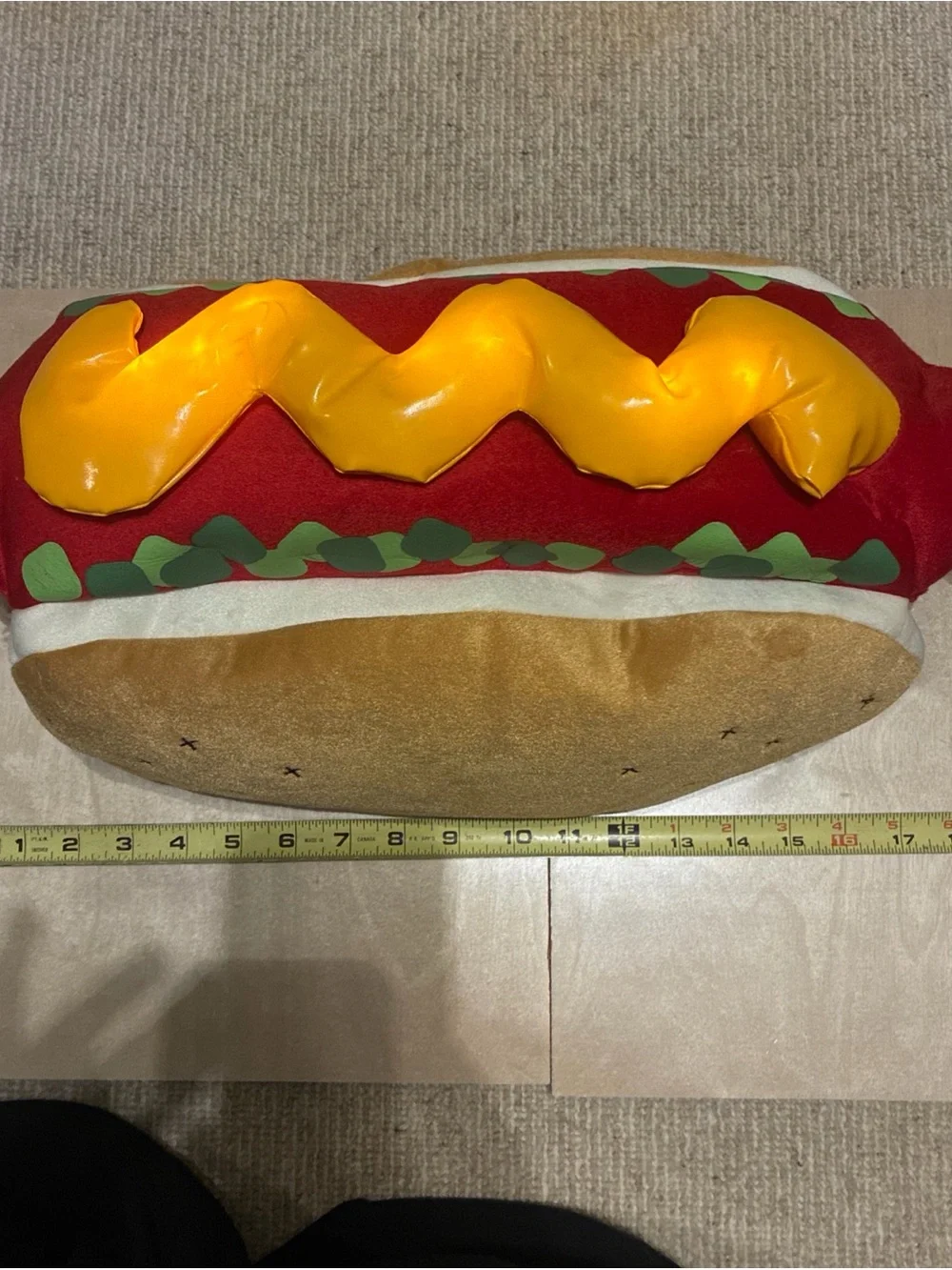 Plush Hot Dog Costume  Red Ketchup Detail Lights Up Size Medium